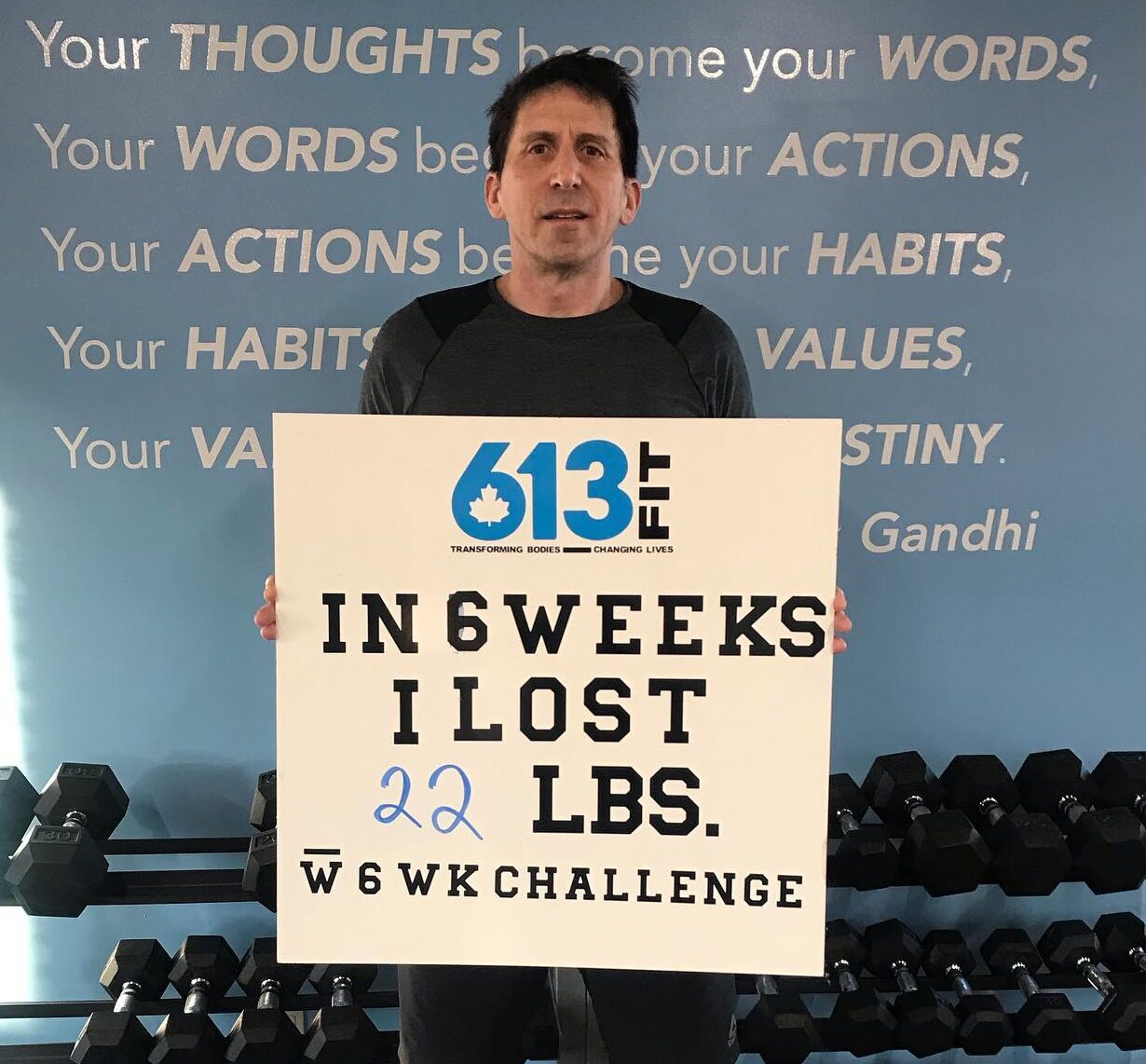 Client weight loss transformation