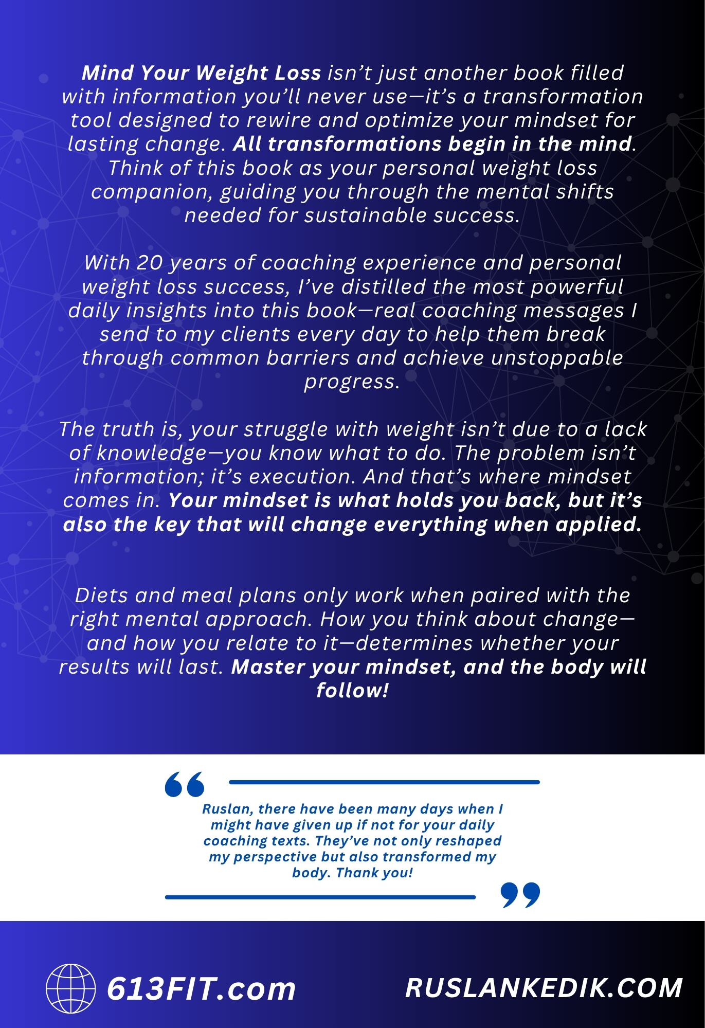 Mind Your Weight Loss Back Cover